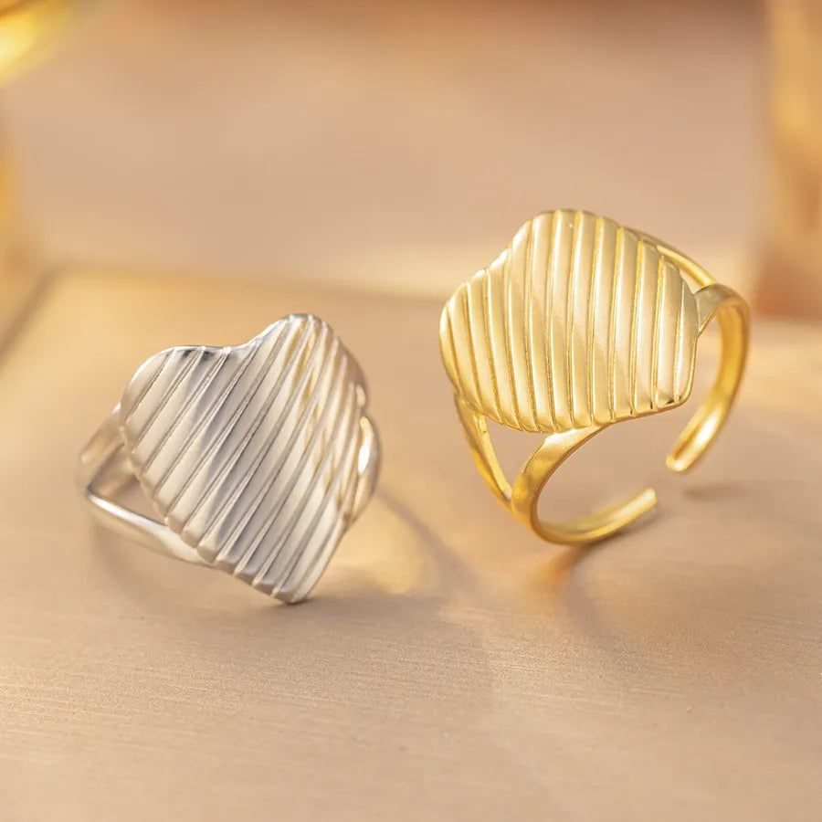18K Gold Titanium Steel Geometric Open Ring
