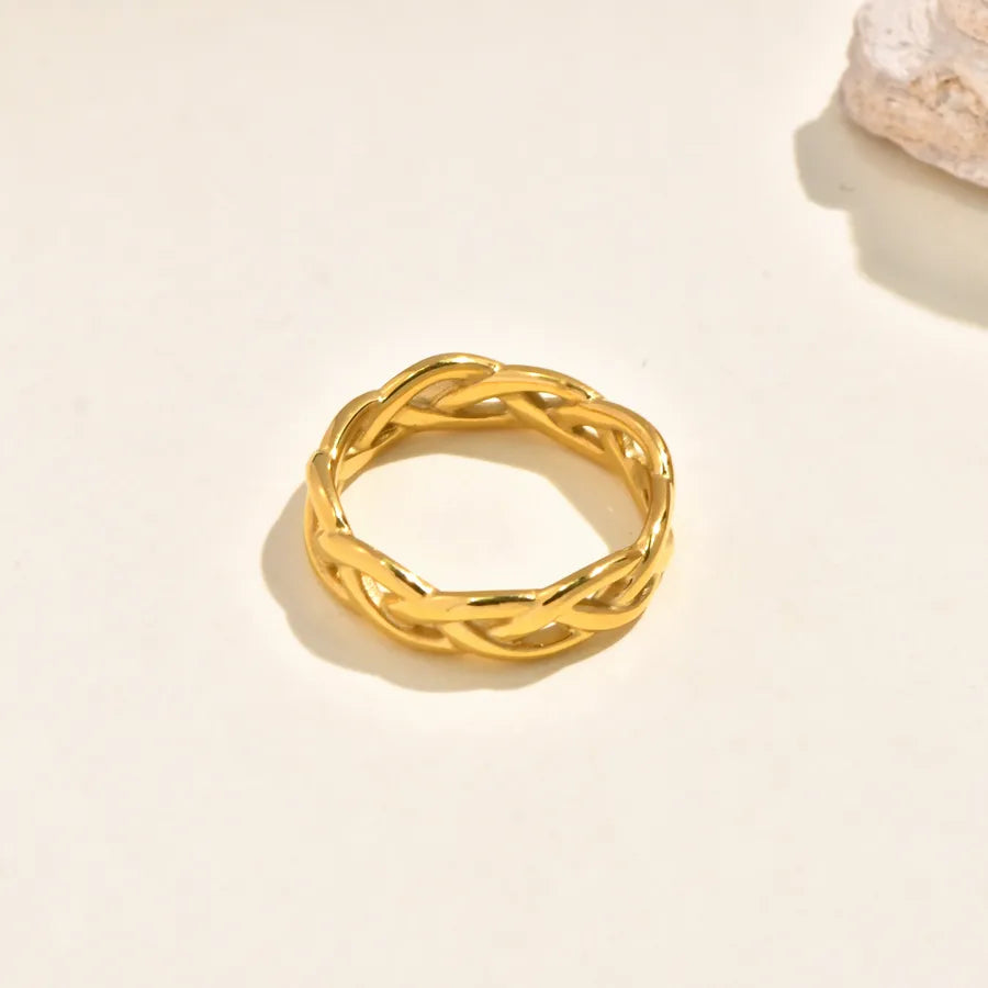 18K Gold Plated Geometric Zirconia Ring