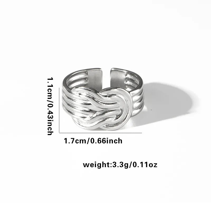 Titanium Steel Fish Tail Ring for Women Adjustable Opening TYR0336$