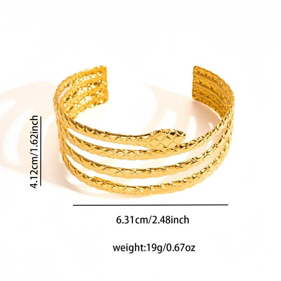 Adjustable Textured Titanium Steel Bangle B0146