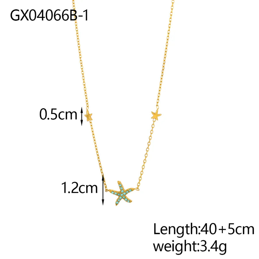 Elegant Gold Plated Titanium Steel Necklace GX04066B-1
