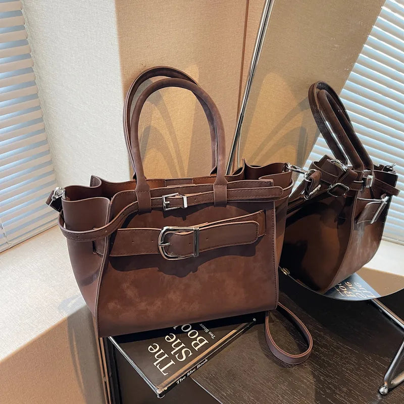 Color Block PU Crossbody Motorcycle Bag