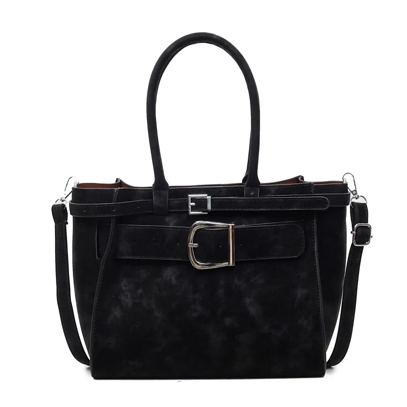 Color Block PU Crossbody Motorcycle Bag Black 34*10*22