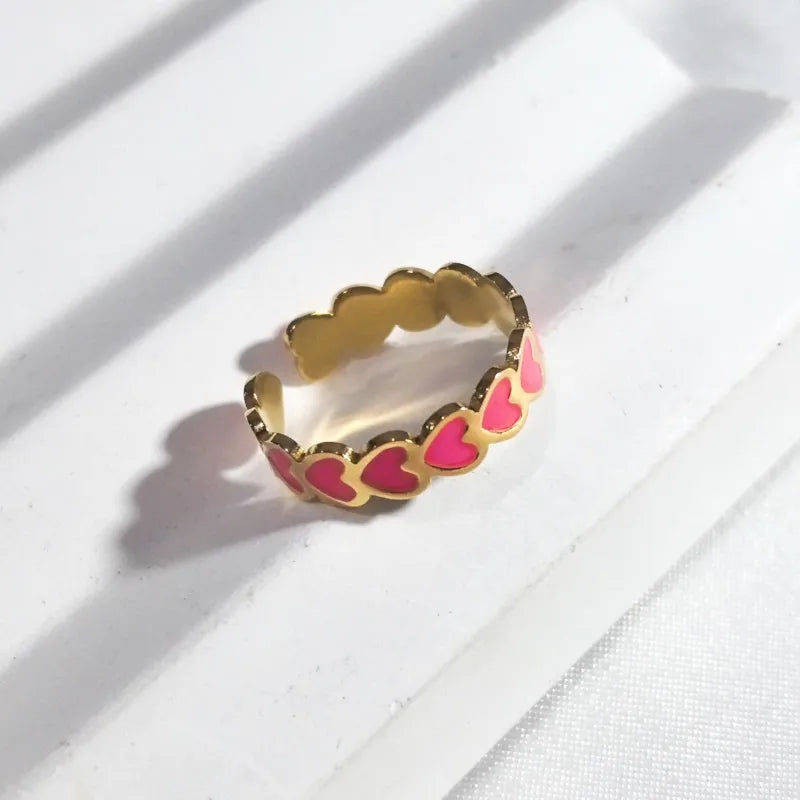 Gold Heart Open Ring in 18K Plated Stainless Steel