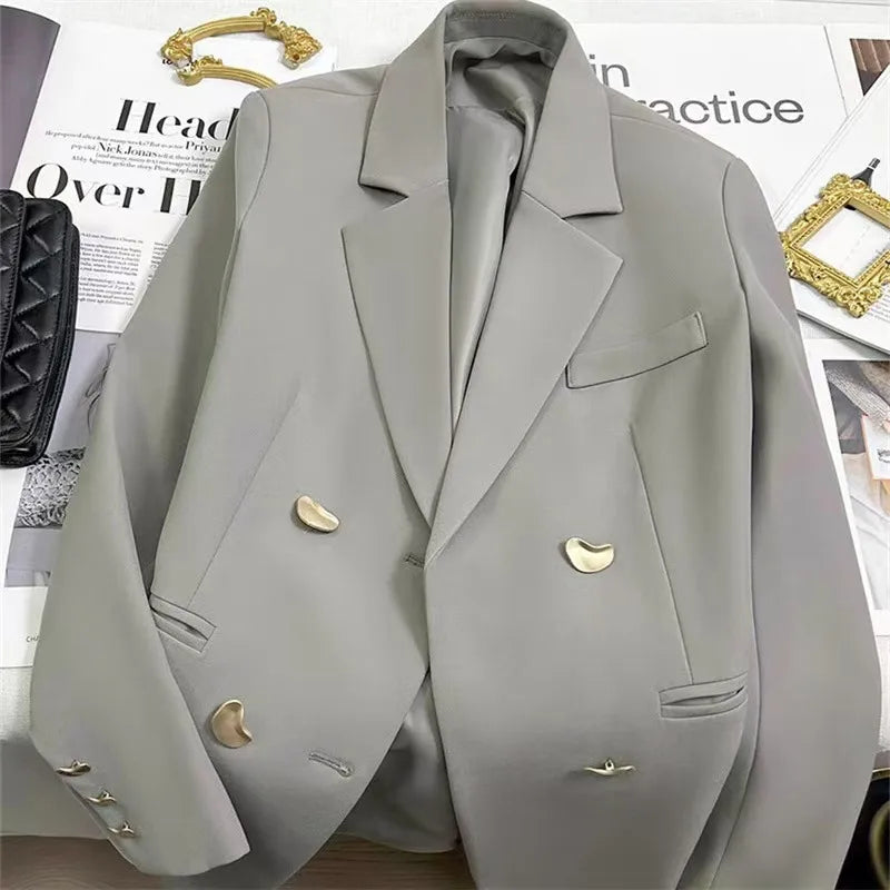 Black Double-Breasted Women's Blazer