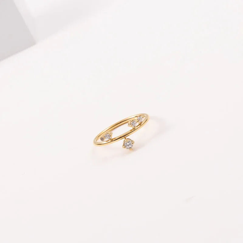 18K Gold Plated Titanium Steel Geometric Ring Gold No. 8 A1236