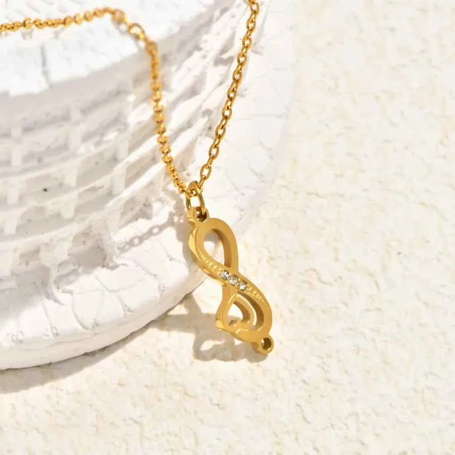 Red Heart Crown 18K Gold Plated Pendant Necklace