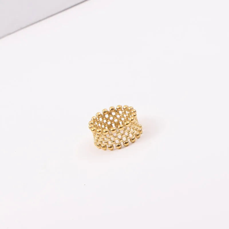 18K Gold Plated Titanium Steel Geometric Ring