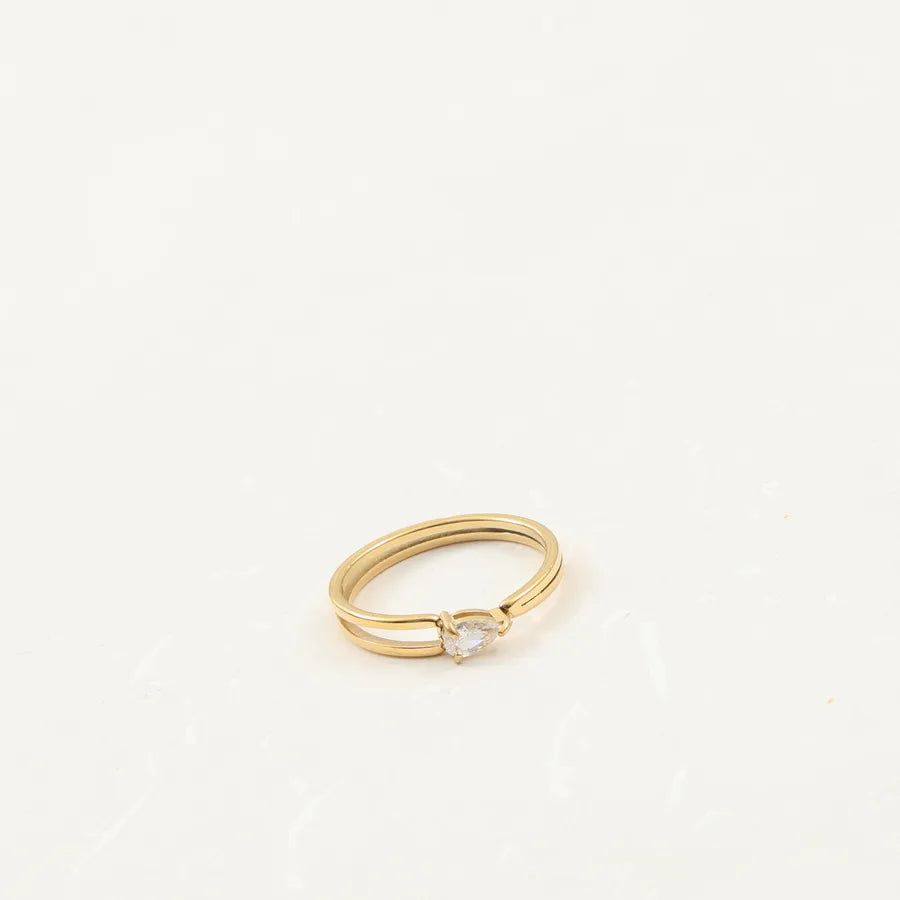 18K Gold Plated Titanium Steel Geometric Ring