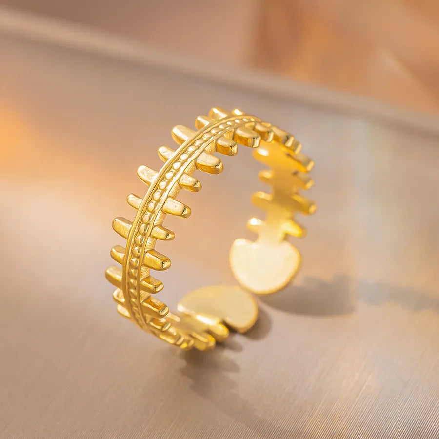 Geometric Titanium Steel Open Ring K37 Gold Ring Adjustable