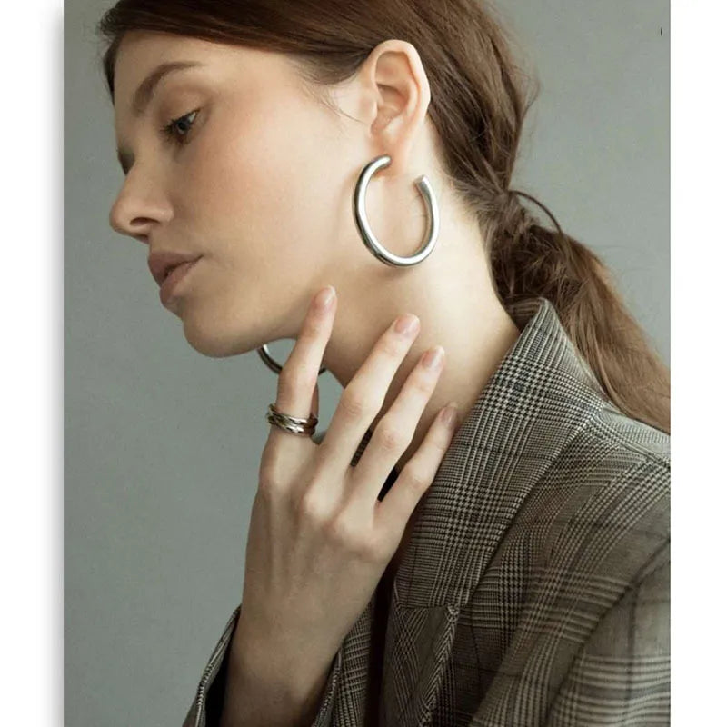 Minimalist Titanium Steel Geometric Couple Ring