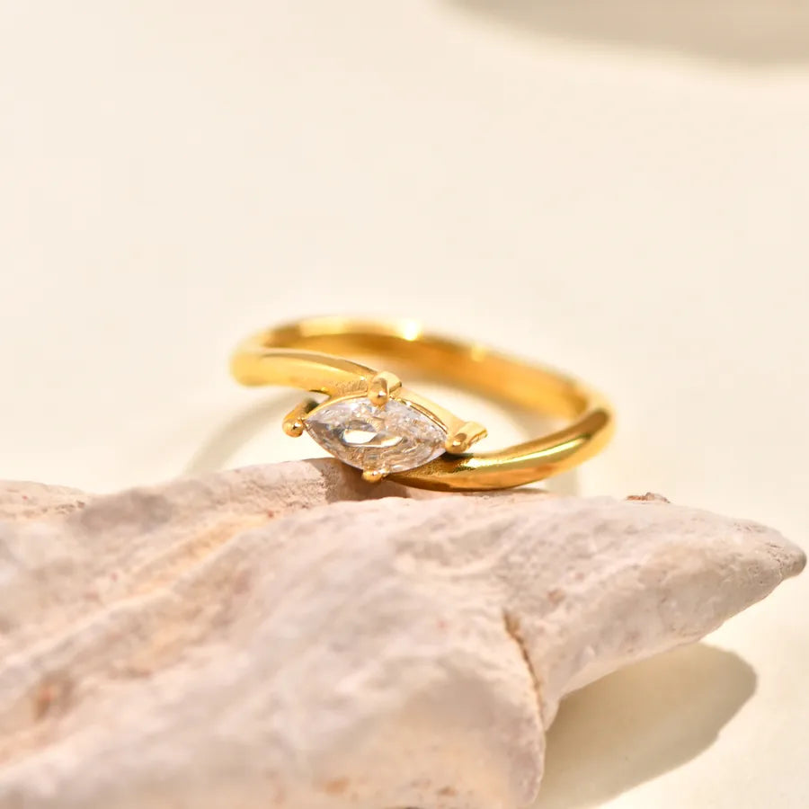 18K Gold Plated Double Layer Zircon Ring