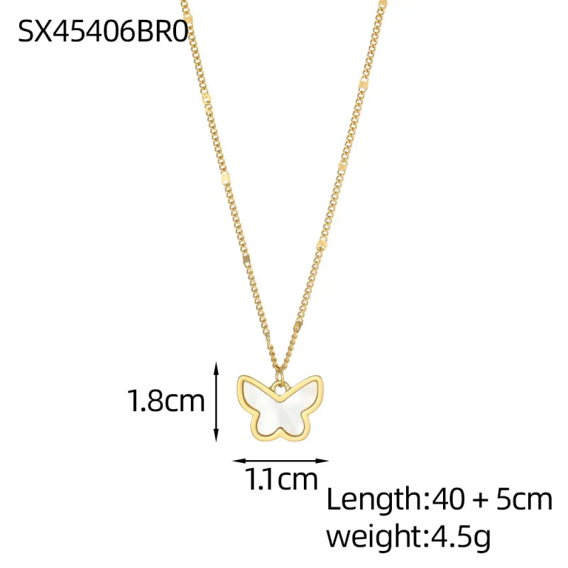 18K Gold Plated Heart & Pentagram Necklace One Size SX45406BR0 9*9*1