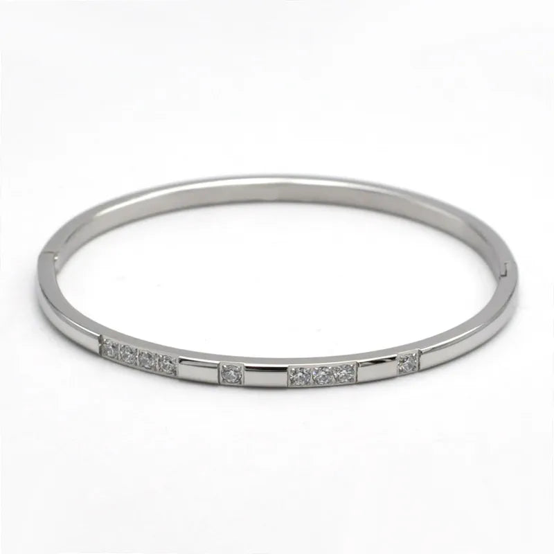 Titanium Steel Zircon Buckle Bracelet for Women