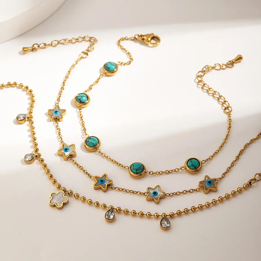 18K Gold Plated Stainless Steel Charm Bracelet