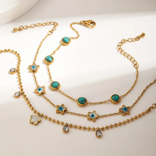 18K Gold Plated Stainless Steel Charm Bracelet