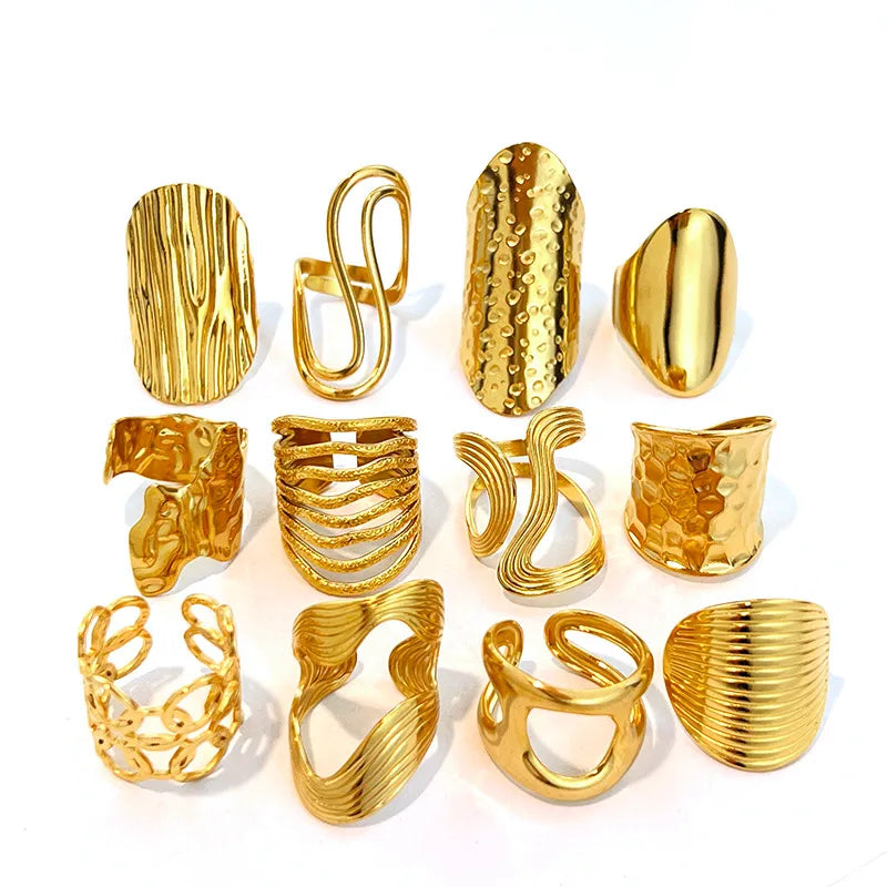 Unisex Geometric Titanium Steel Ring