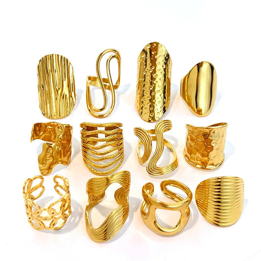 Unisex Geometric Titanium Steel Ring