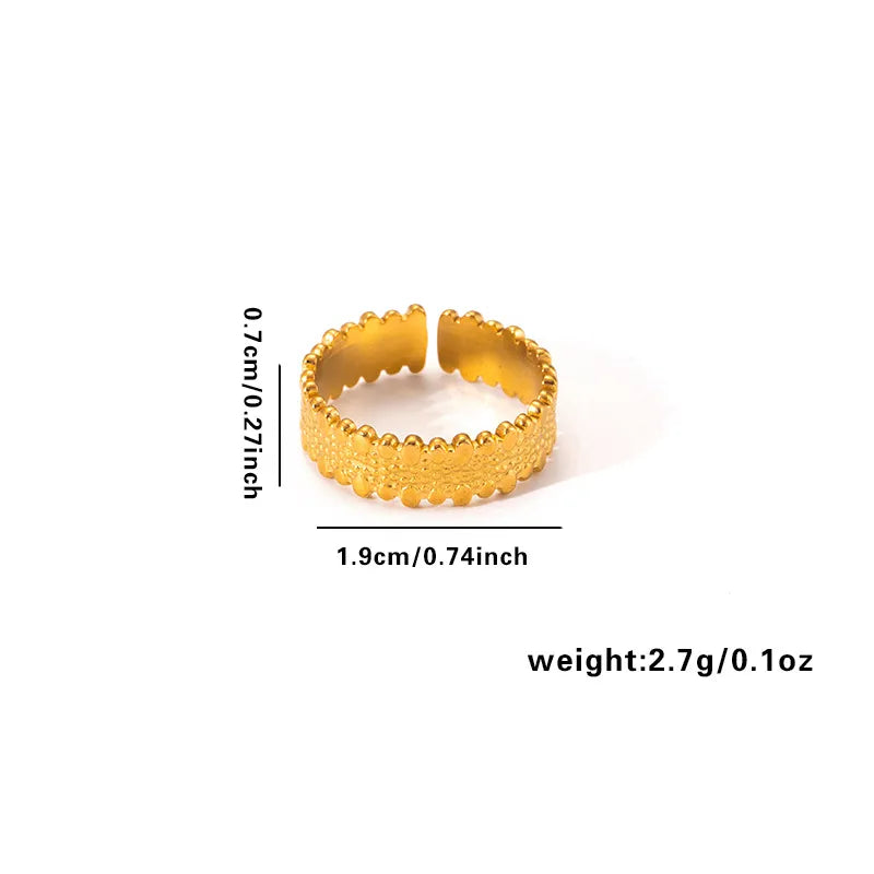 18K Gold Plated Titanium Steel Open Ring Adjustable Opening TYGR0161