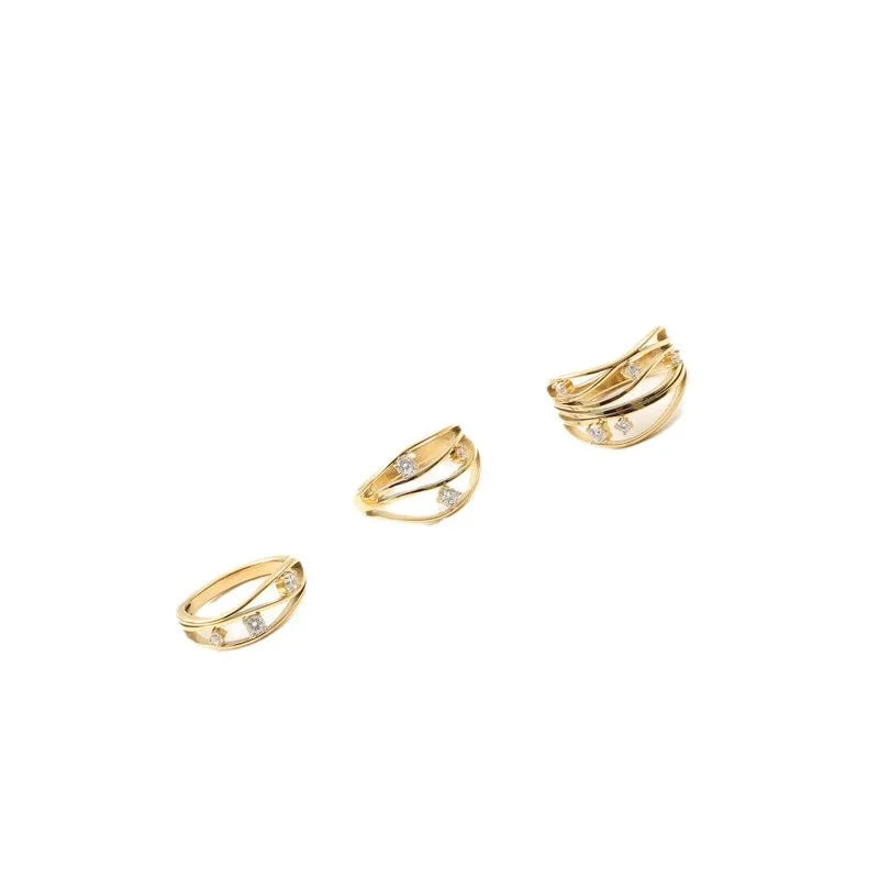 18K Gold Plated Geometric Titanium Steel Ring
