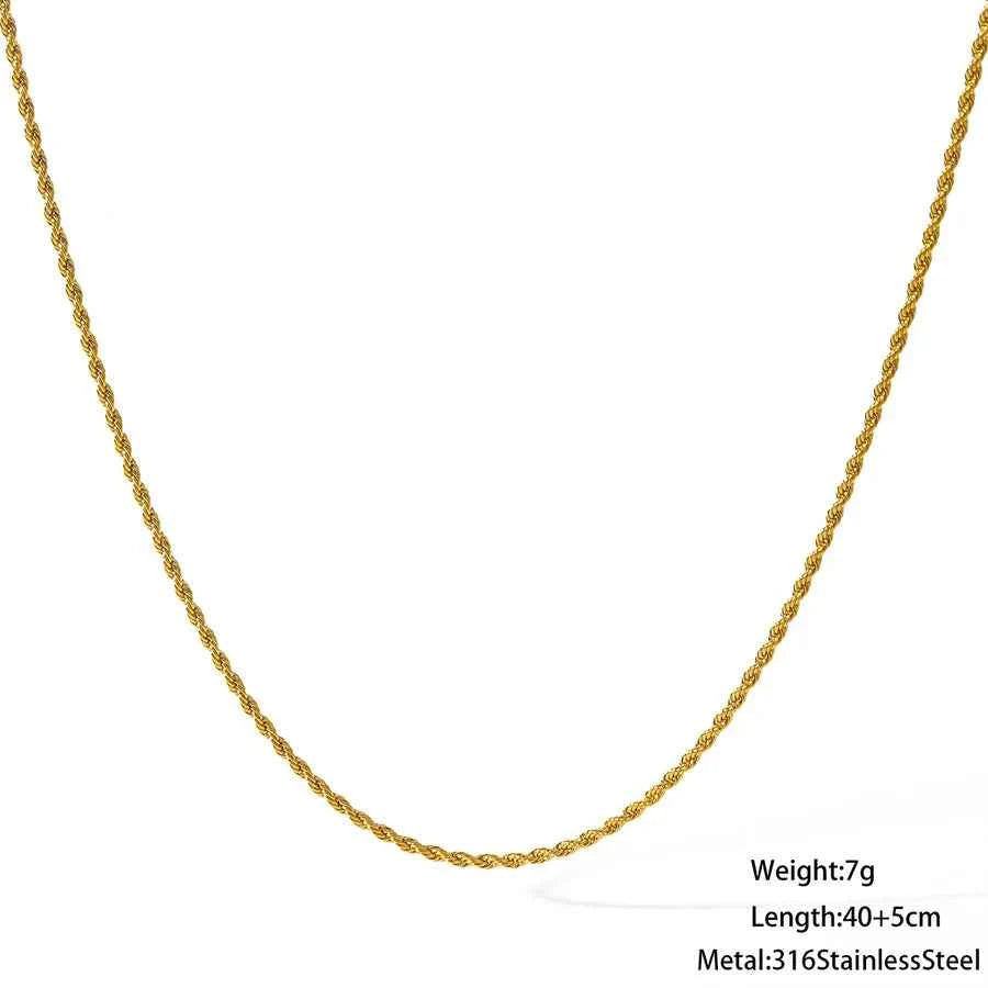 18K Gold Plated Stainless Steel Twist Necklace