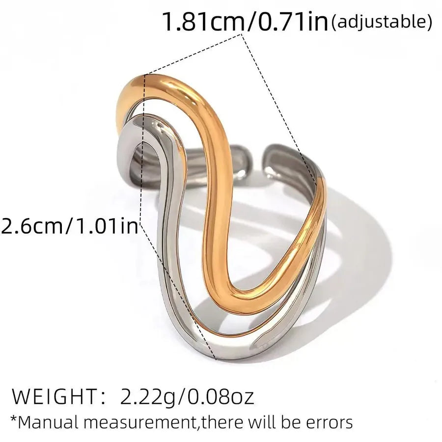 18K Gold Geometric Stainless Steel Ring