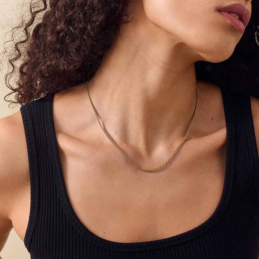 18K Gold Plated Geometric Stainless Steel Chain