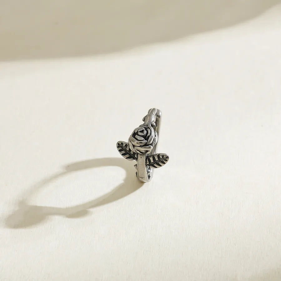 18K Gold Plated Rose Skull Earrings