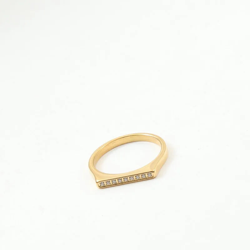 18K Gold Plated Titanium Steel Geometric Ring