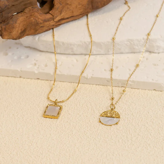 Women's Rectangle Pendant Stainless Steel Necklace