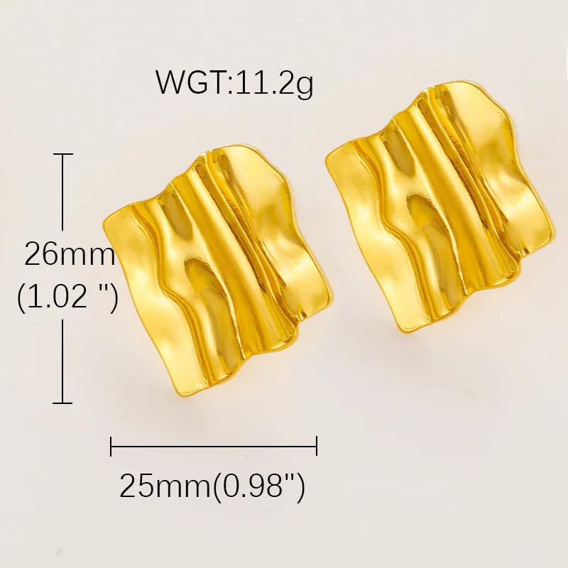 Gold U-Shaped Titanium Steel Earrings for Women Bjge0413