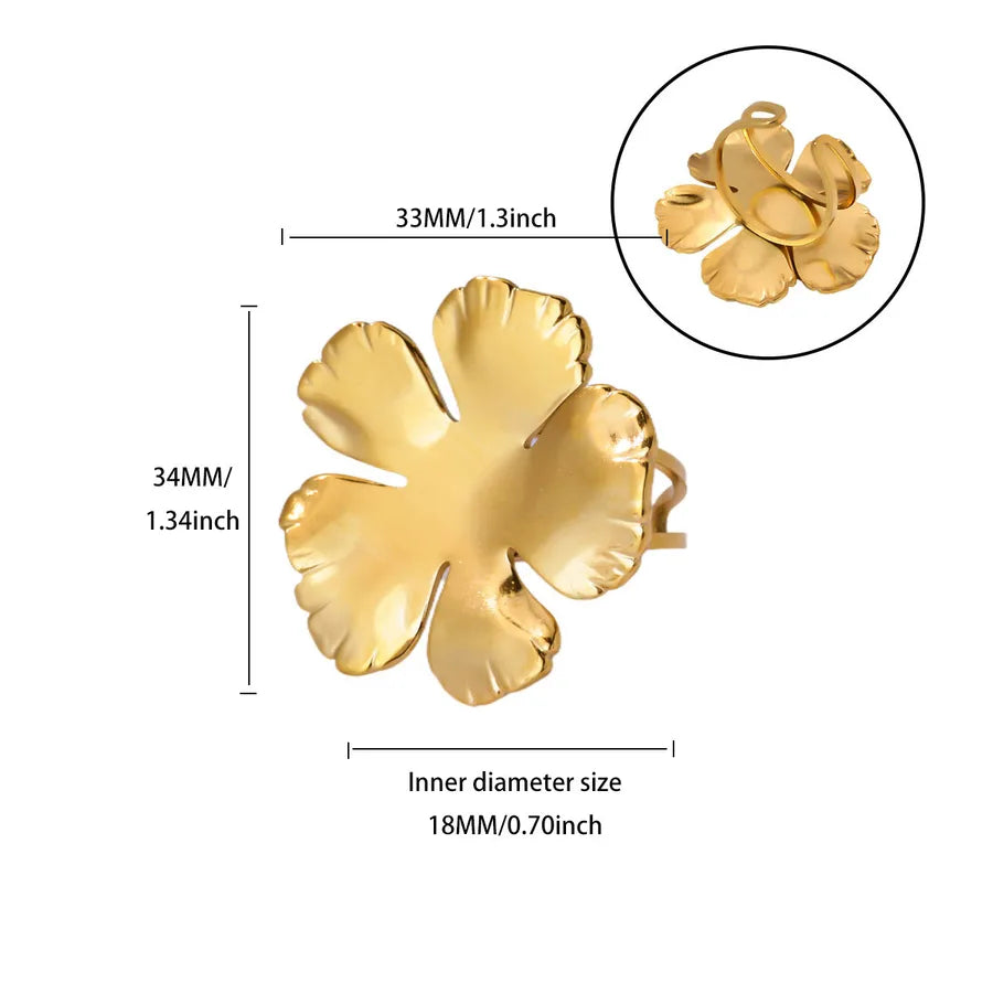 Vintage French Flower Zircon Open Ring JZ7852G