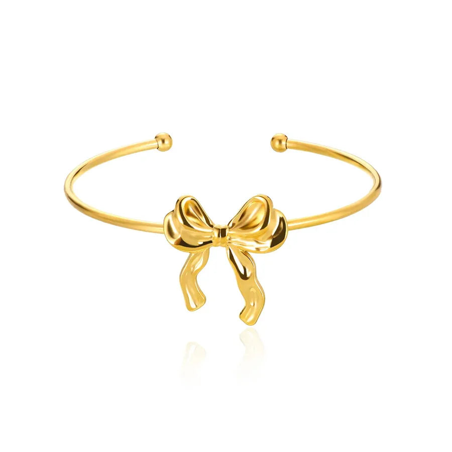 18K Gold Plated Stainless Steel Open Bangle 3