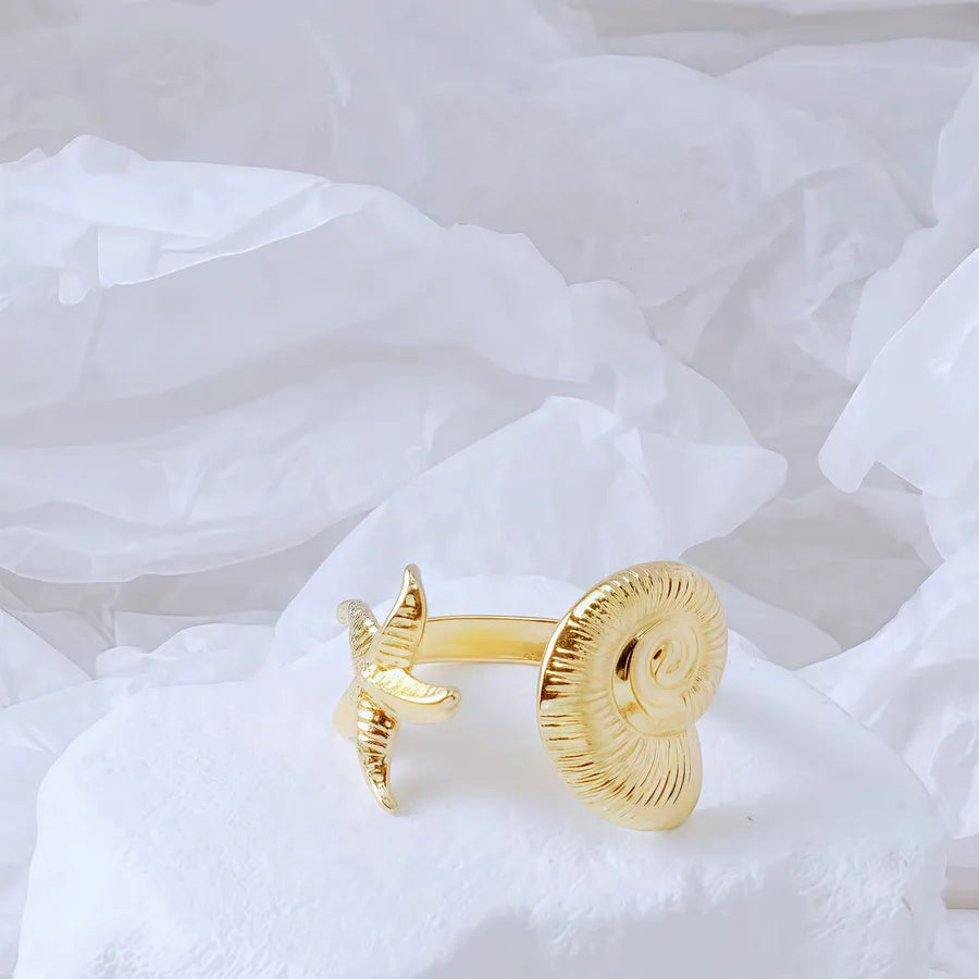 Gold Bamboo Titanium Steel Open Ring Adjustable Opening Golden Hydraulic J49