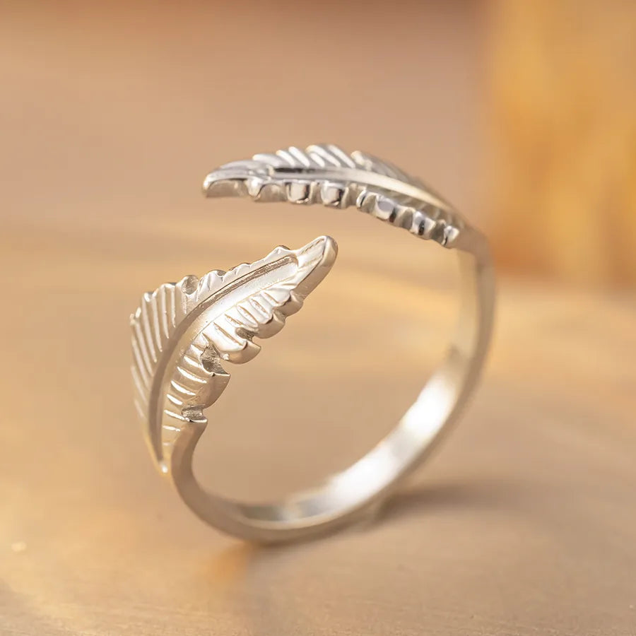 18K Gold Titanium Steel Geometric Open Ring K294 Steel Color Ring Open