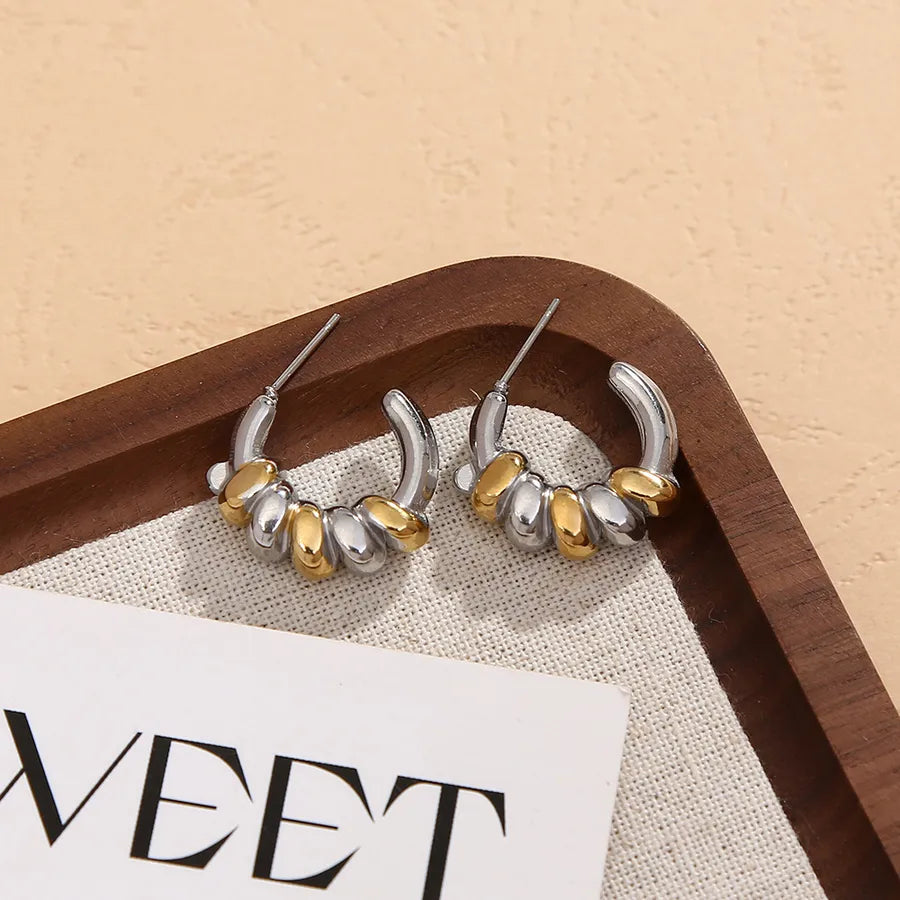 Twisted Titanium Steel Ear Cuff Earrings Multicolor