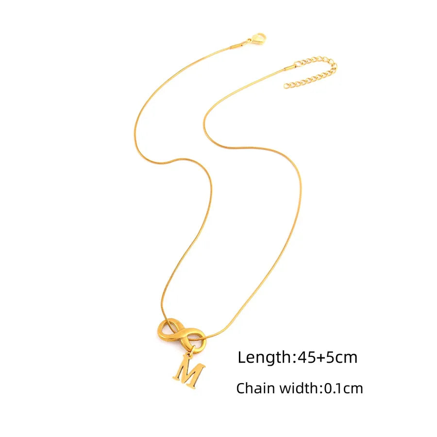 Gold Plated Infinity Pendant Necklace for Women Gold m