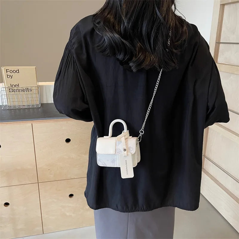 Butterfly PU Leather Crossbody Bag Small Purple