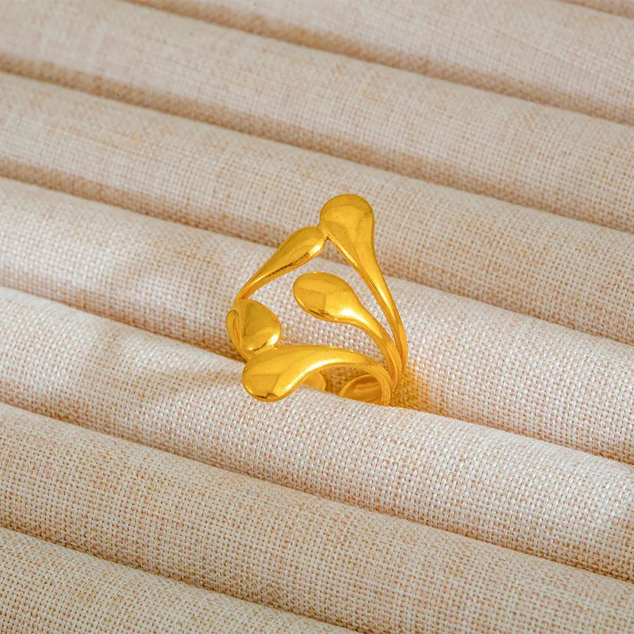 Adjustable 18K Gold Stainless Steel Ring 24