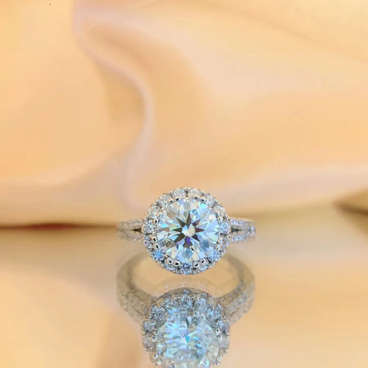 2 Carat Moissanite Geometric Engagement Ring