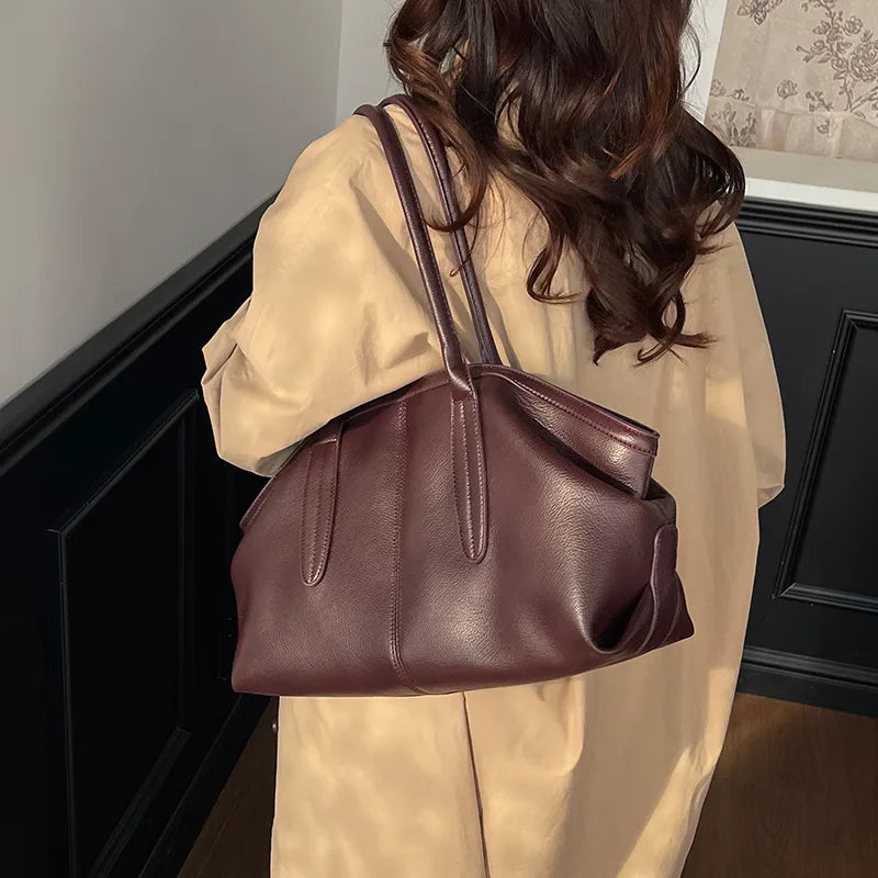 Minimalist Faux Leather Shoulder Bag – Winter Edit - Smiling Maria - Everything For Women