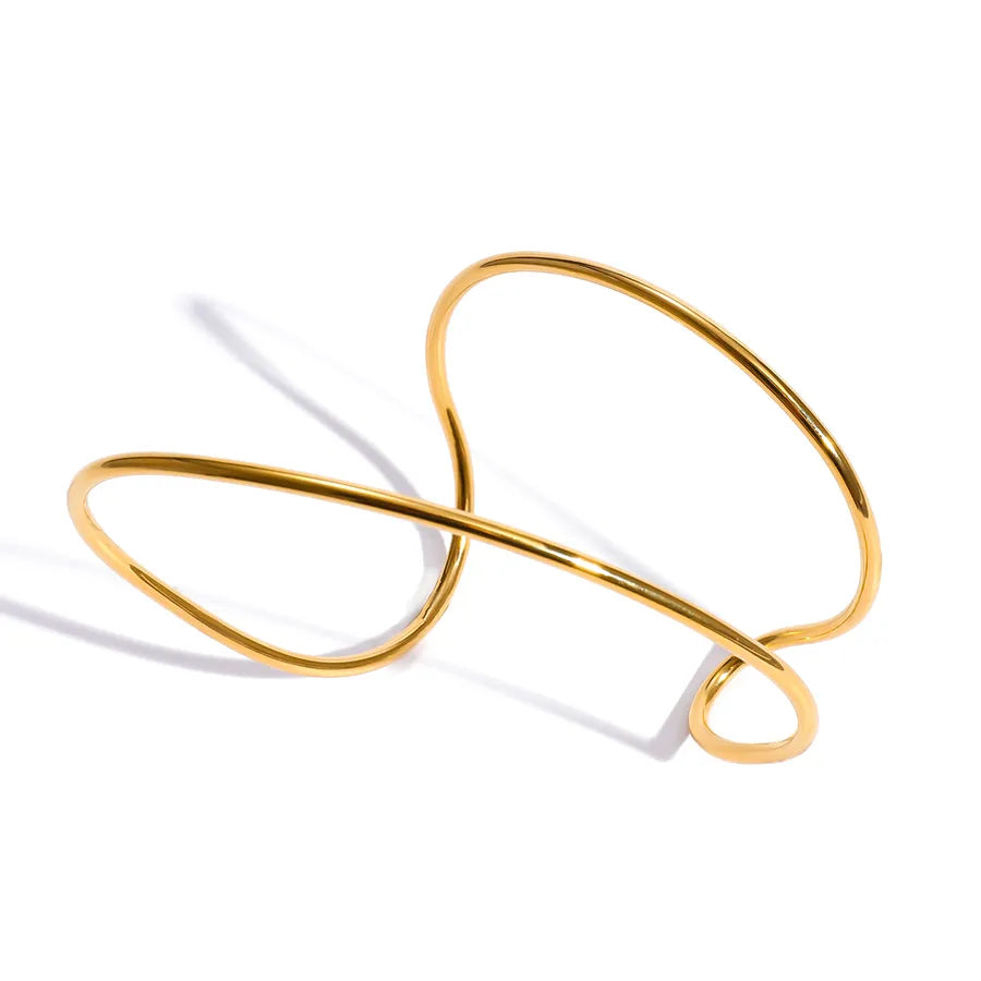 18K Gold Plated Asymmetrical Cuff Bracelet