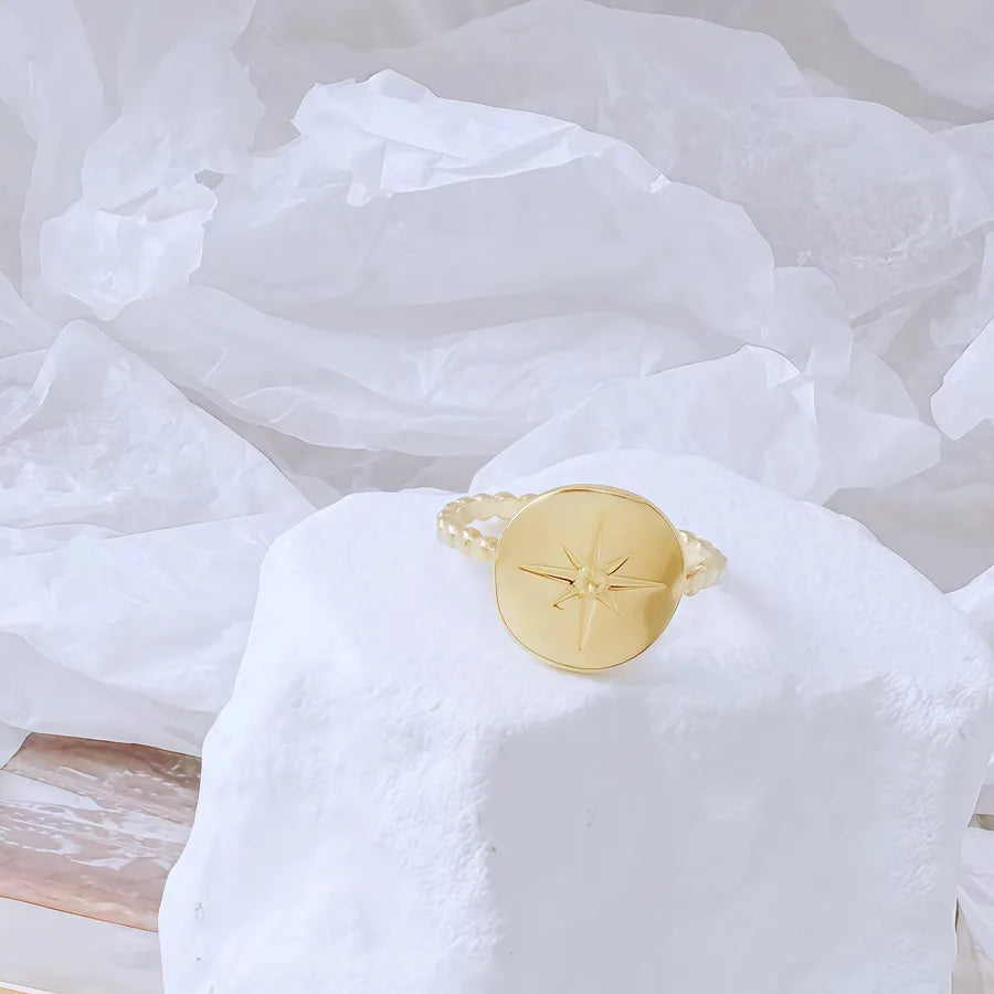 Gold Bamboo Titanium Steel Open Ring Adjustable Opening Golden Hydraulic J69