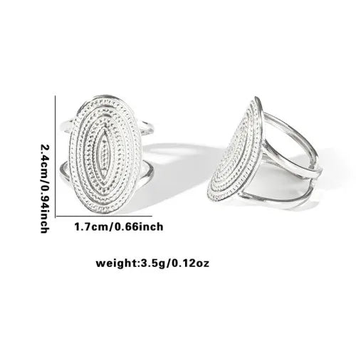 Titanium Steel Fish Tail Ring for Women Adjustable Opening TYR0423