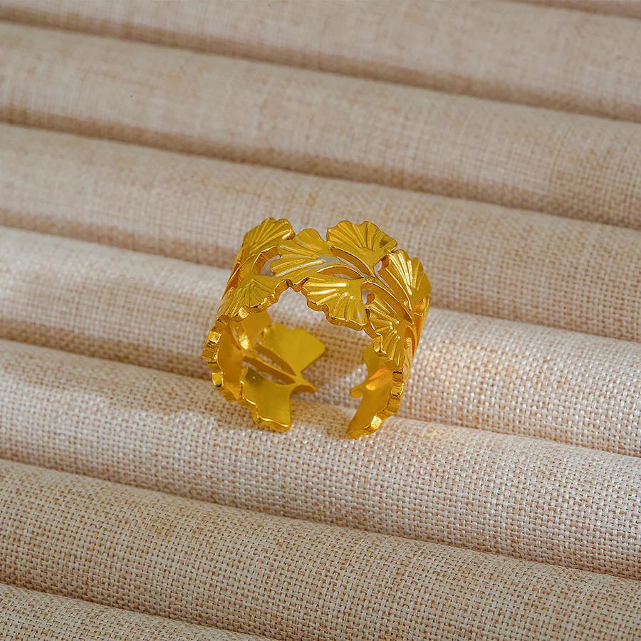 Adjustable 18K Gold Stainless Steel Ring 4