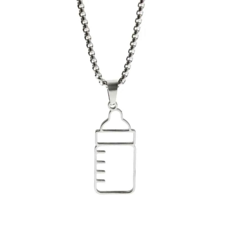Cute Stainless Steel Milk Bottle Necklace