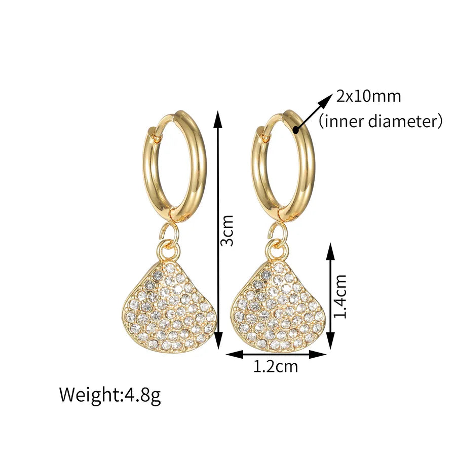 Gold Ocean Animal Earrings – Vintage Beach Style Fan-Shaped Shell