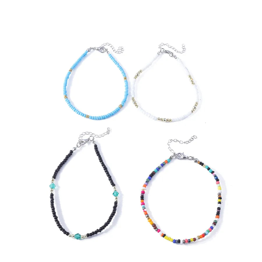 Boho Colorful Beaded Anklet Set for Women