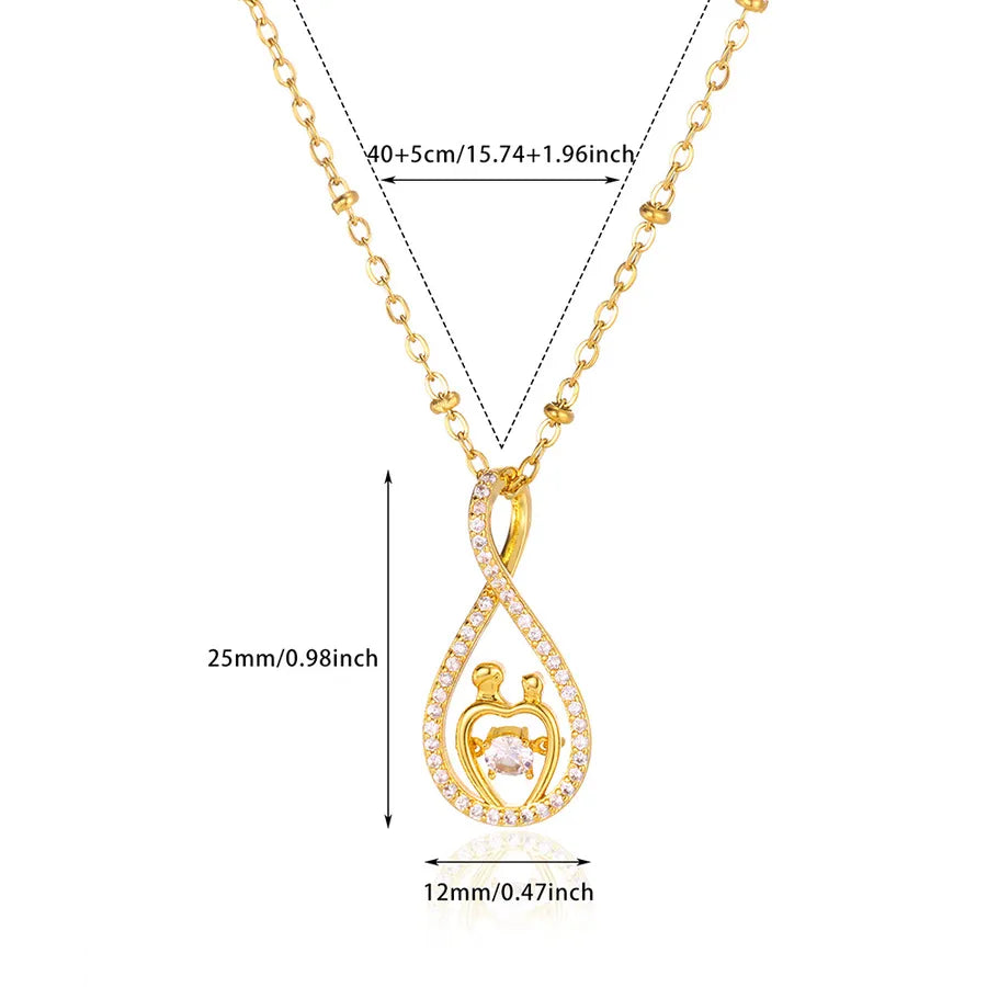 Gold Elephant Moon Pendant Necklace N07066G