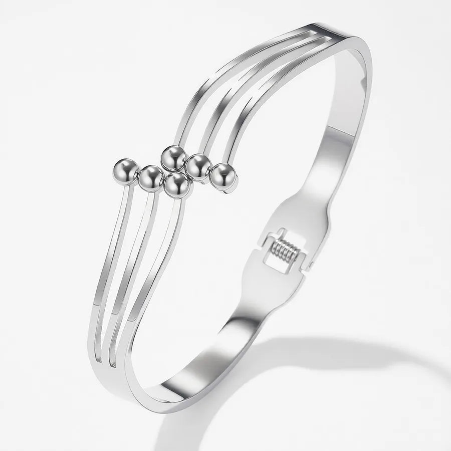 Unisex Gold & Steel Open Bangle Bracelet